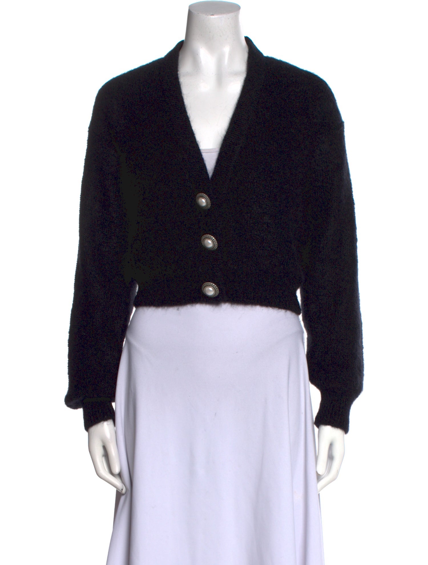 Alessandra Rich Mohair V-Neck Sweater