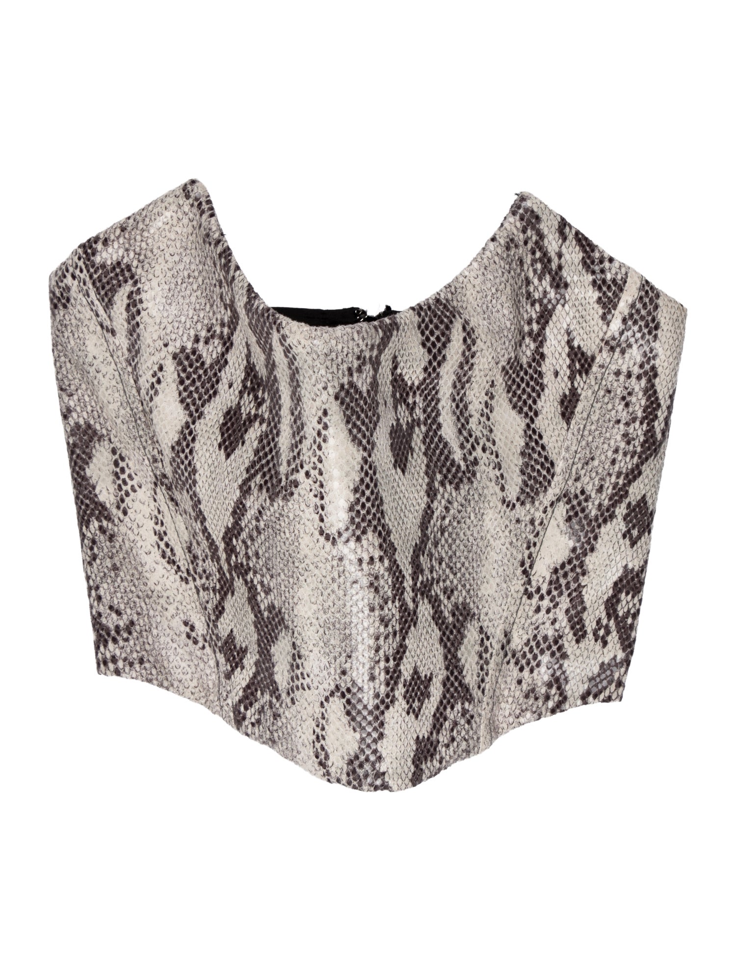 Alessandra Rich Animal Print Scoop Neck Crop Top