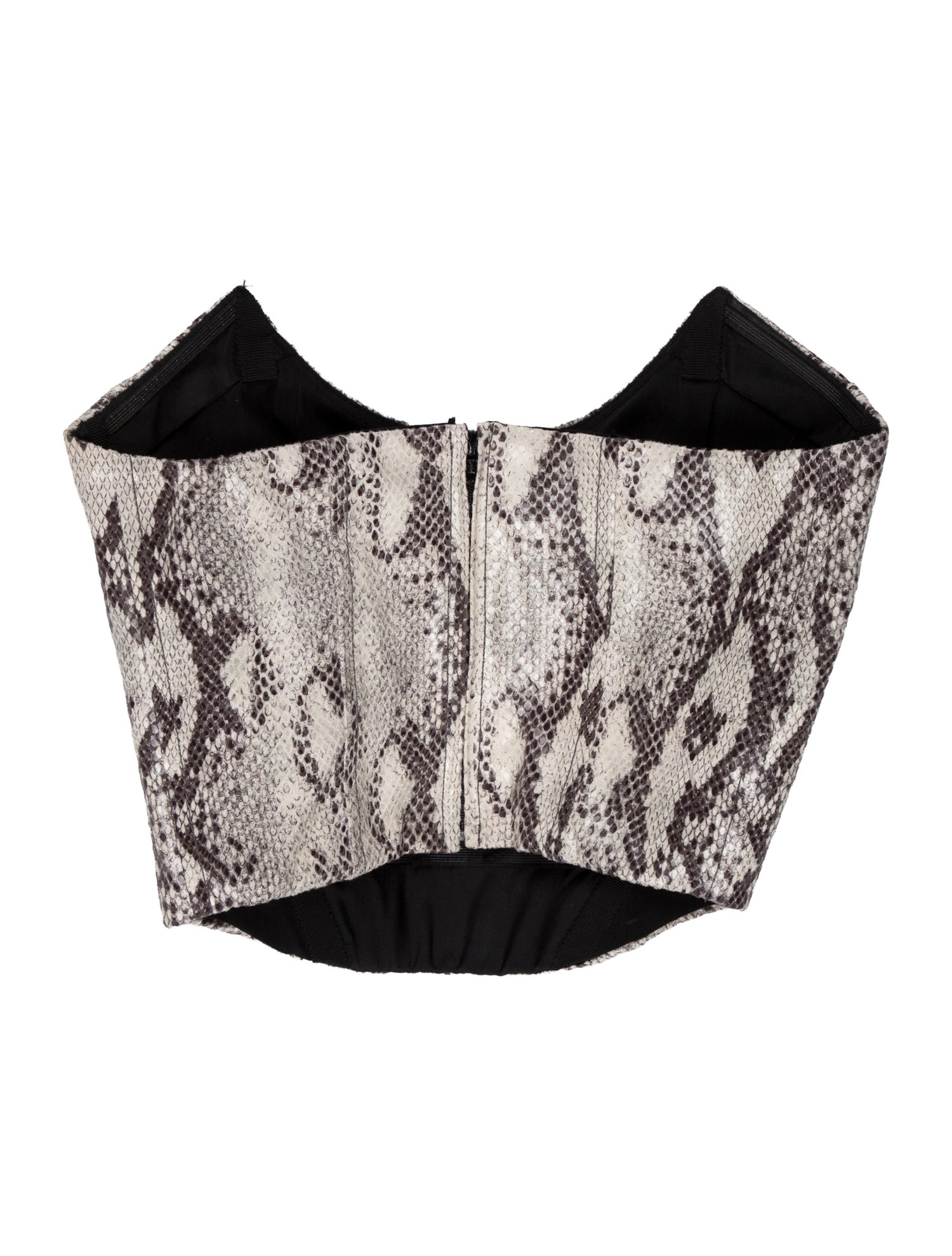 Alessandra Rich Animal Print Scoop Neck Crop Top