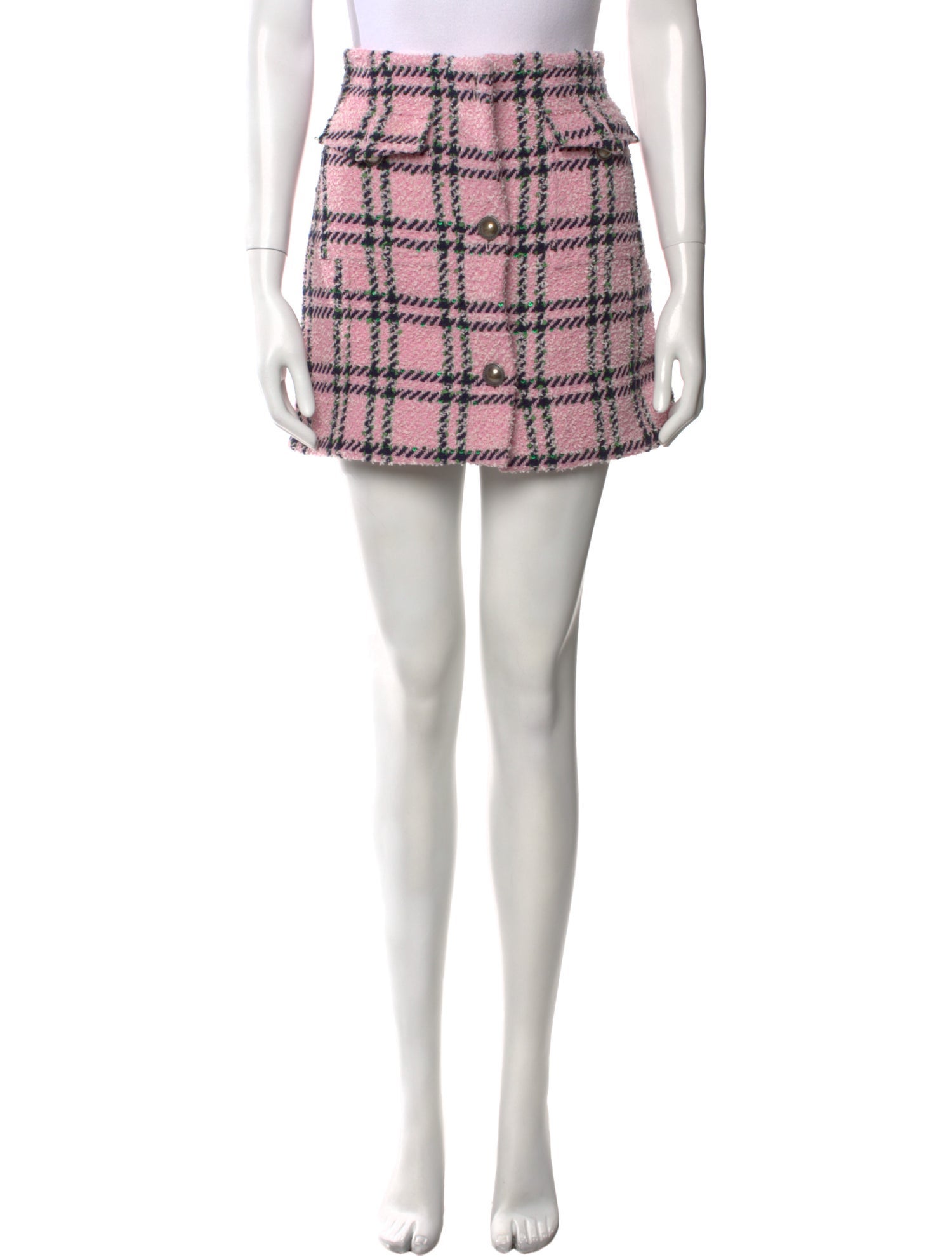 Alessandra Rich Virgin Wool Mini Skirt