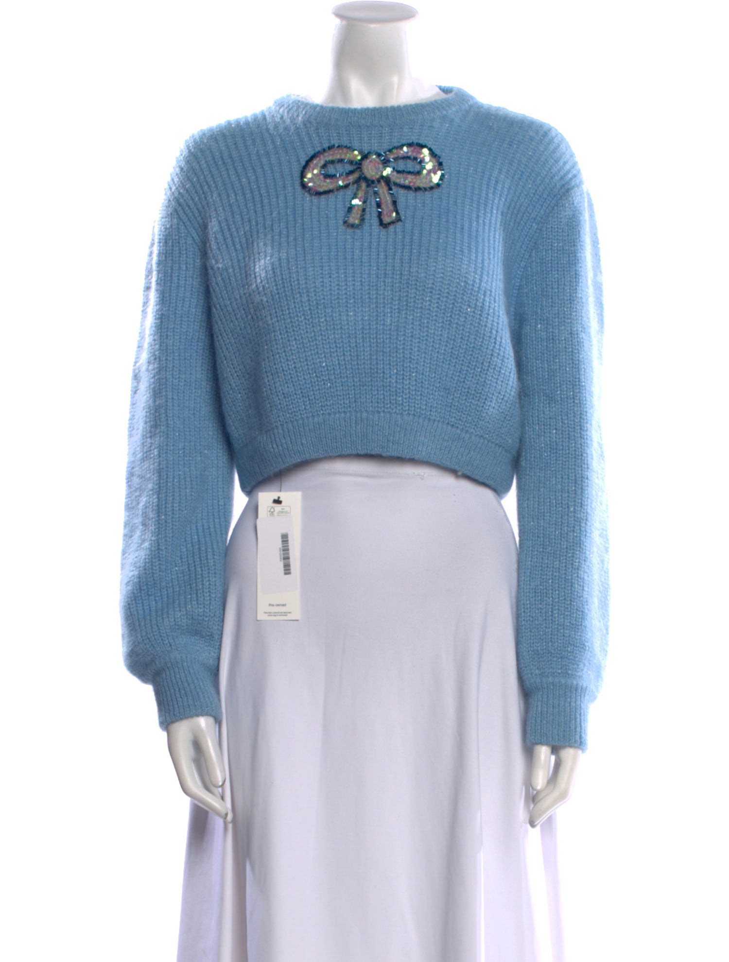 Alessandra Rich Graphic Print Crew Neck Sweater