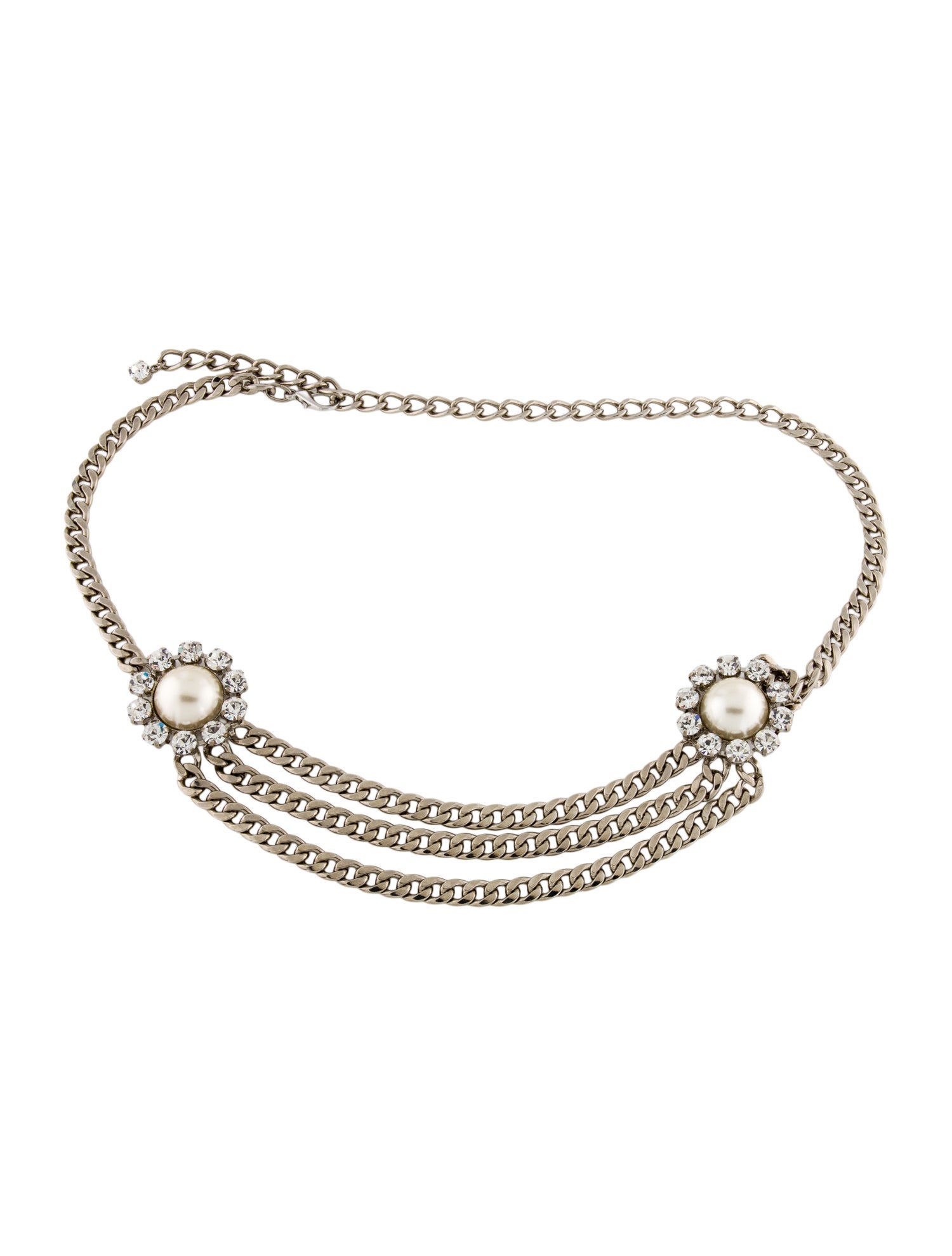Alessandra Rich Skinny Chain-Link Belt
