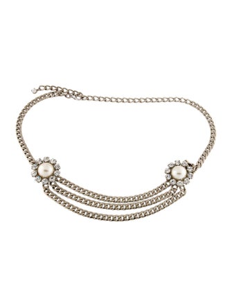 Alessandra Rich Skinny Chain-Link Belt