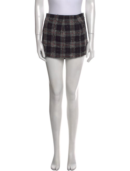 Alessandra Rich Plaid Print Mini Skirt