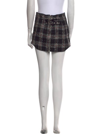Alessandra Rich Plaid Print Mini Skirt