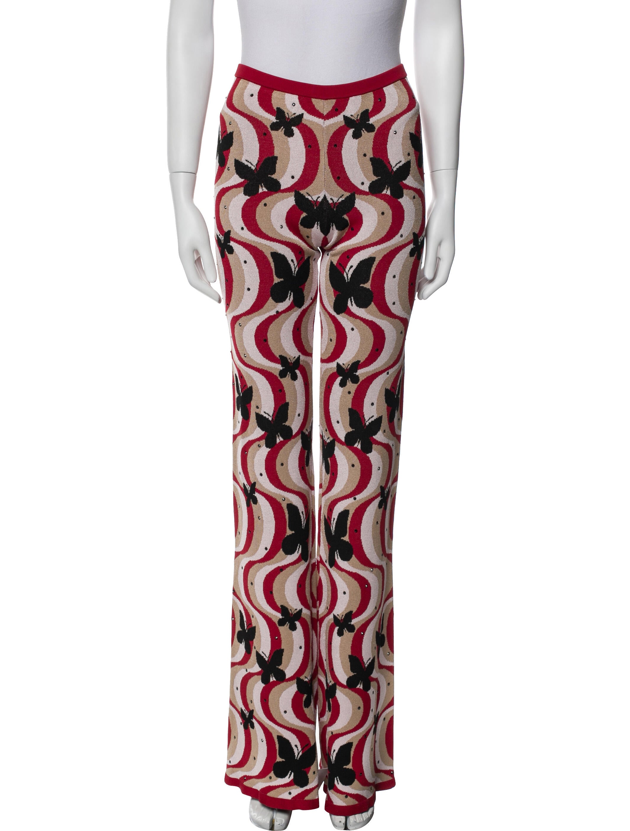 Alessandra Rich Printed Wide Leg Pants w/ Tags