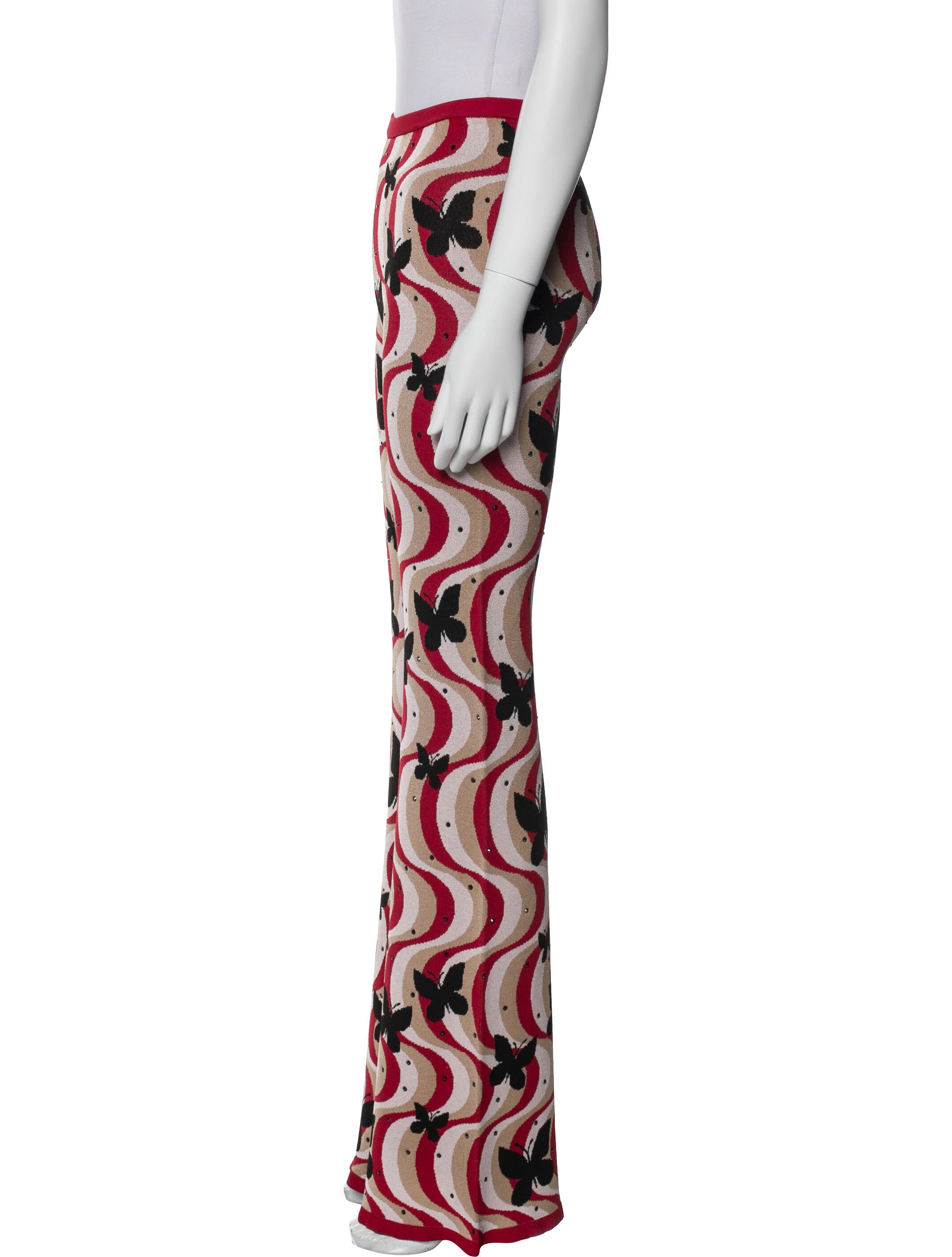 Alessandra Rich Printed Wide Leg Pants w/ Tags