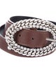 Alessandra Rich Leather Crystal Embellishments Waist Belt