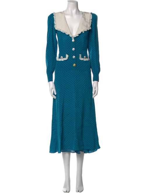 Alessandra Rich Silk Midi Length Dress