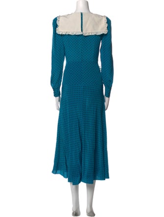 Alessandra Rich Silk Midi Length Dress