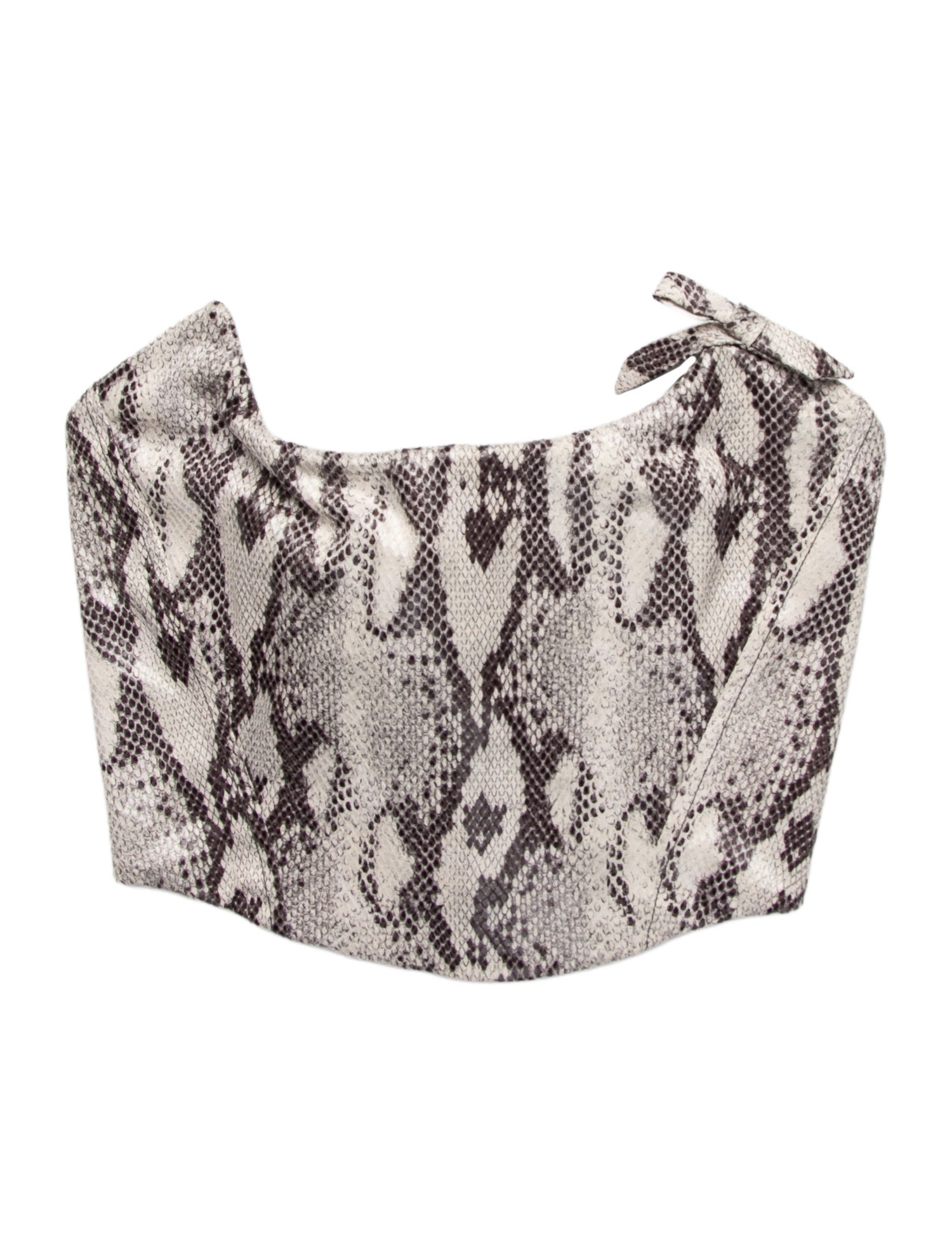 Alessandra Rich Animal Print Strapless Crop Top
