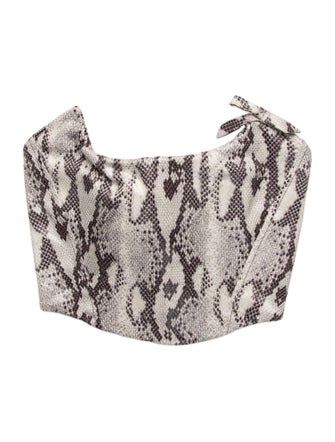 Alessandra Rich Animal Print Strapless Crop Top