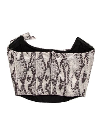 Alessandra Rich Animal Print Strapless Crop Top