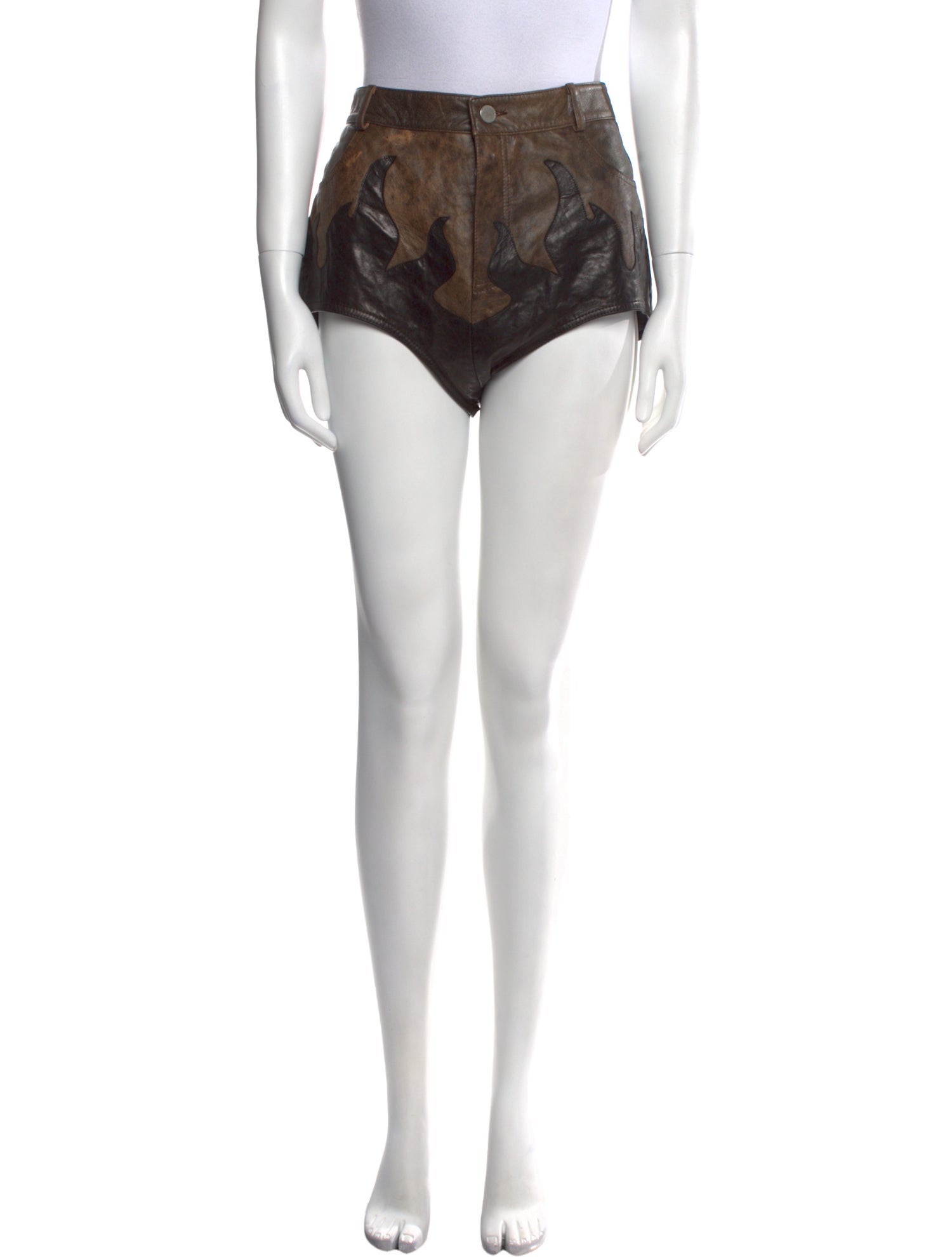 Alessandra Rich Leather Mini Shorts