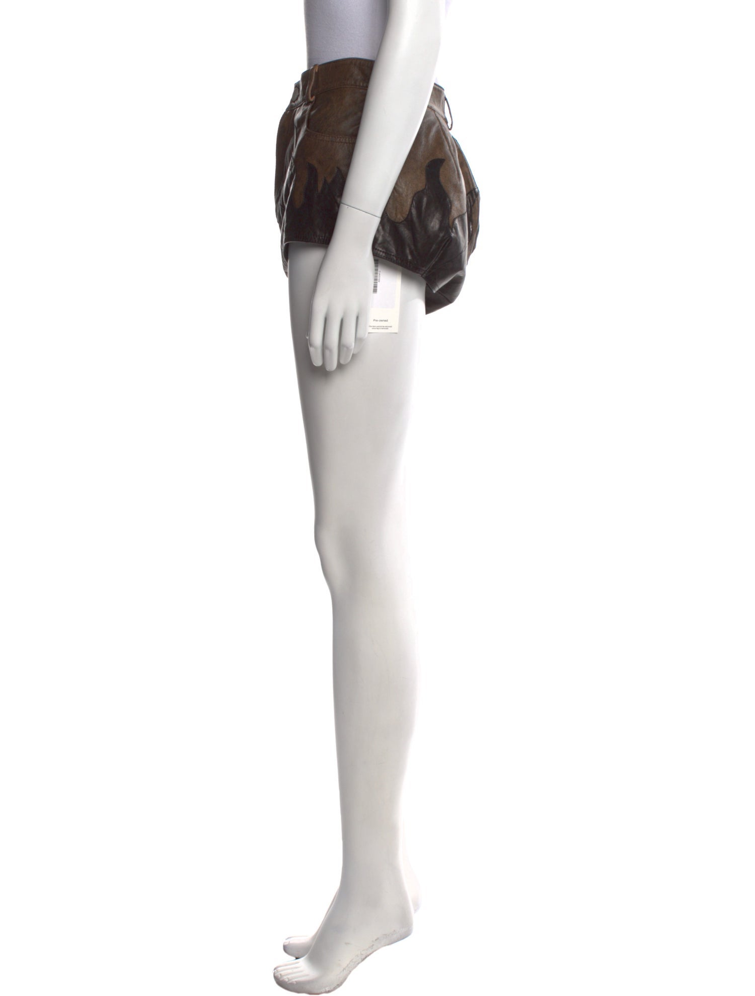 Alessandra Rich Leather Mini Shorts