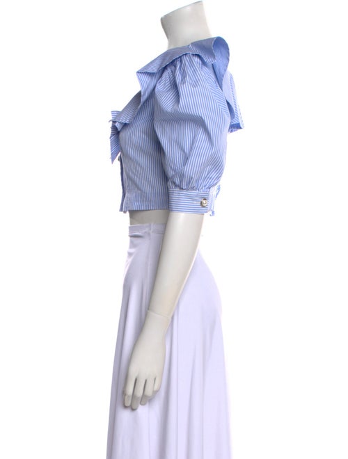 Alessandra Rich Striped Scoop Neck Crop Top