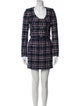 Alessandra Rich Mohair Plaid Print Skirt Set