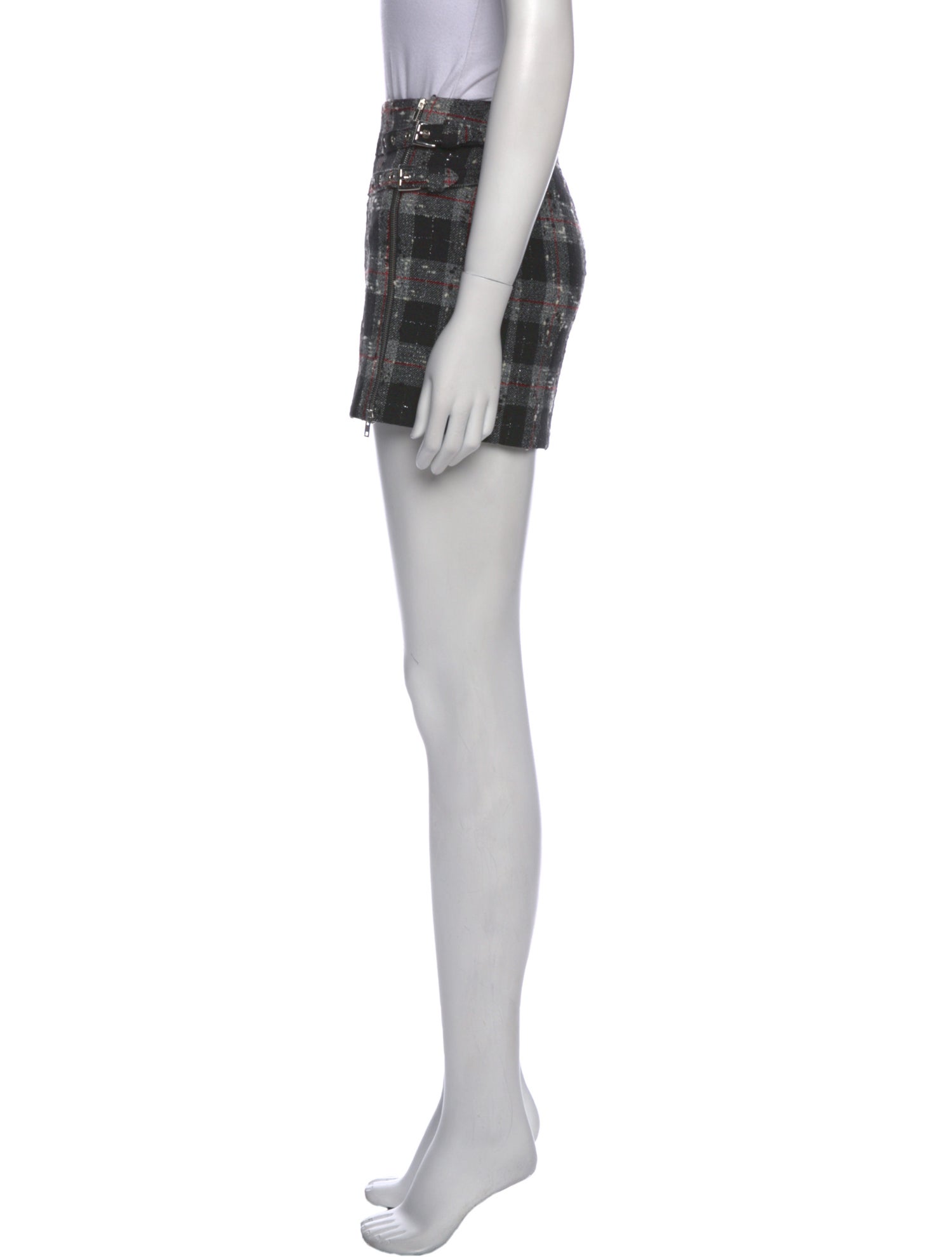 Alessandra Rich Plaid Print Mini Skirt w/ Tags