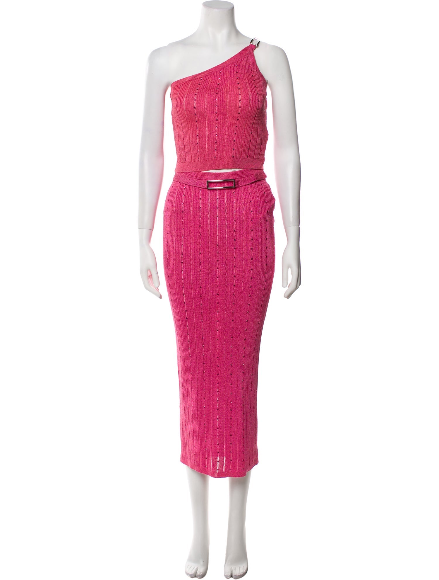 Alessandra Rich Crystal Embellishments Skirt Set