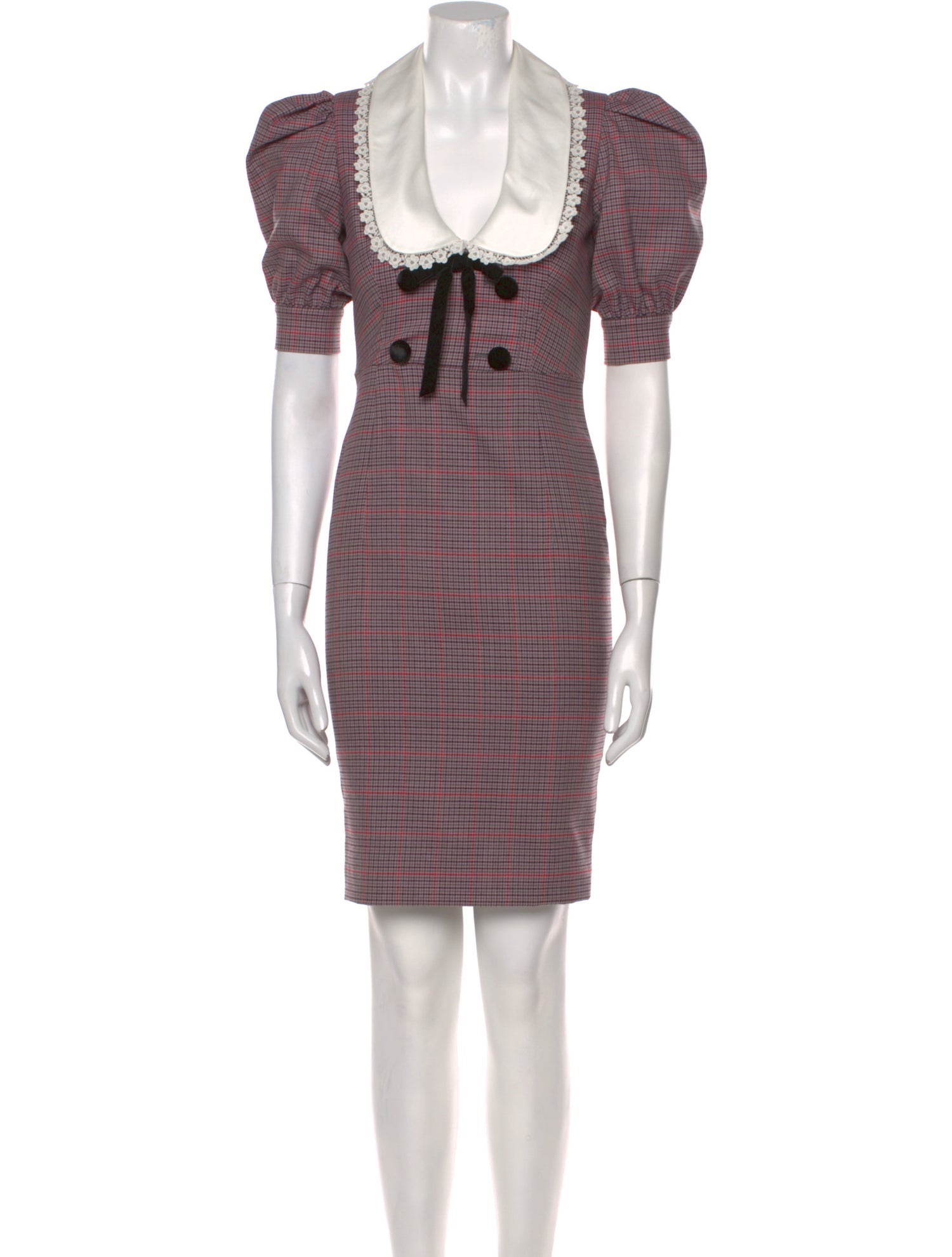 Alessandra Rich Virgin Wool Knee-Length Dress