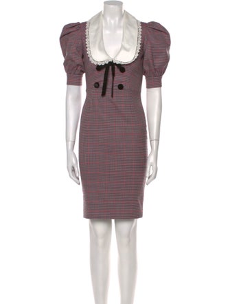 Alessandra Rich Virgin Wool Knee-Length Dress