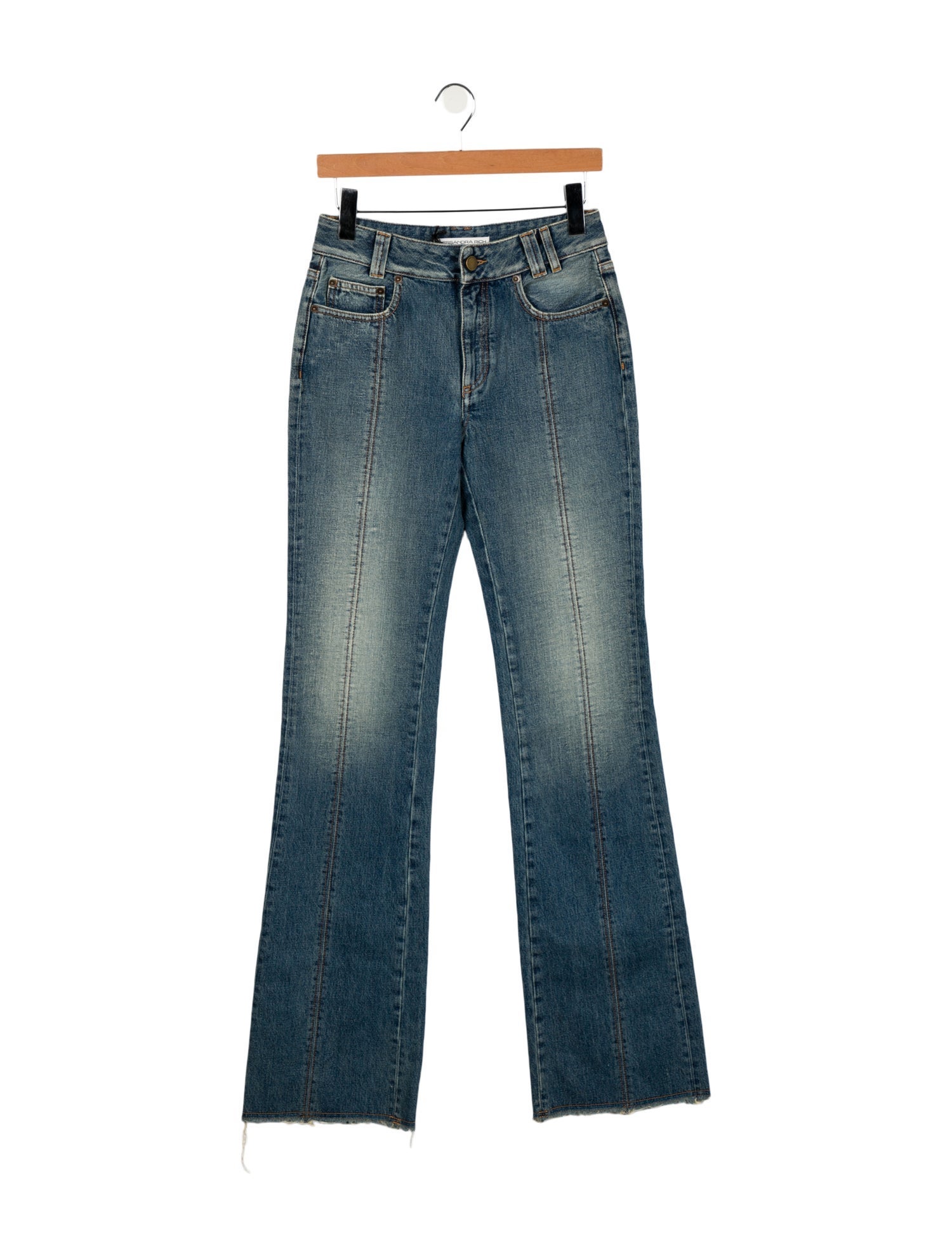 Alessandra Rich Mid-Rise Wide Leg Jeans