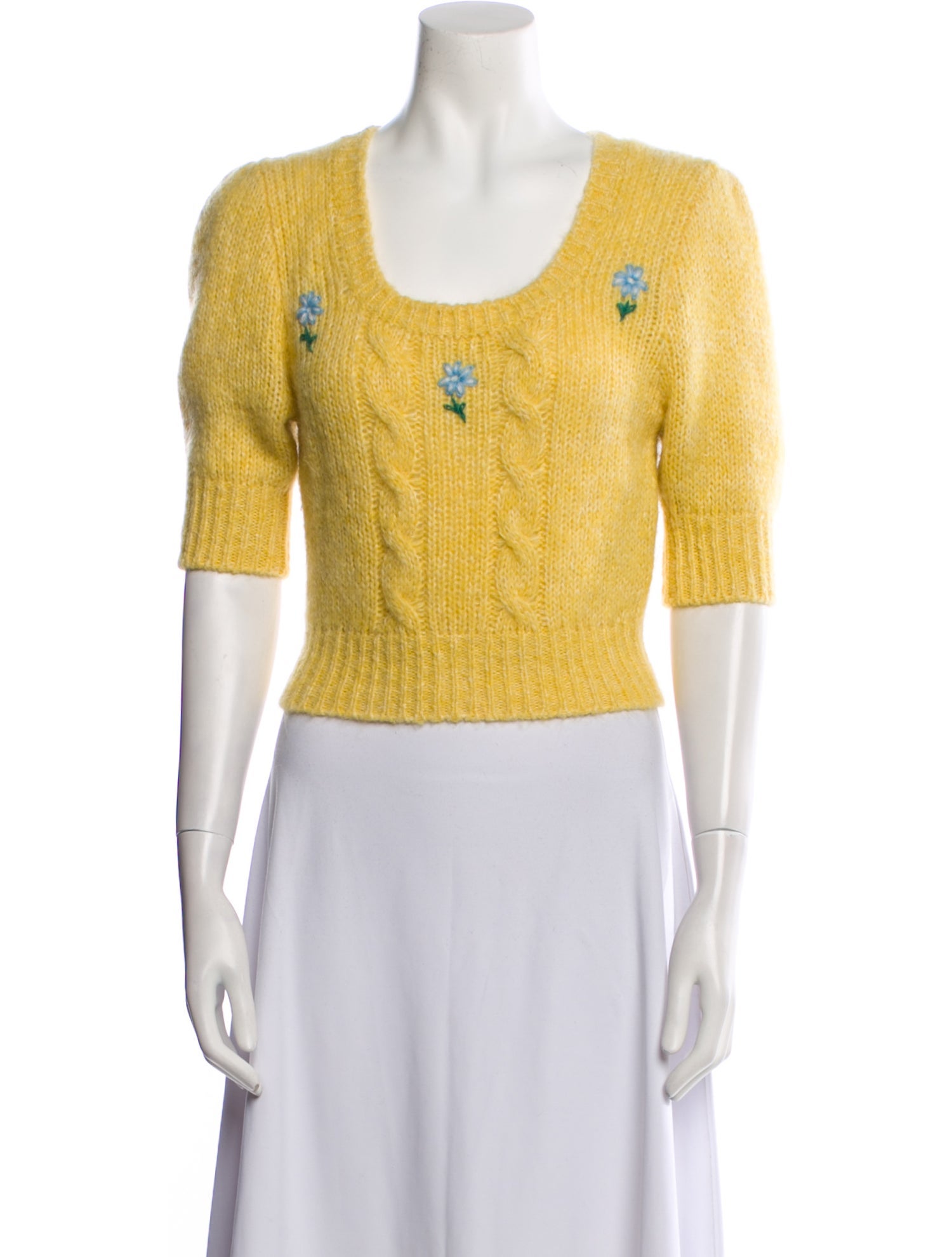 Alessandra Rich Printed Scoop Neck Sweater