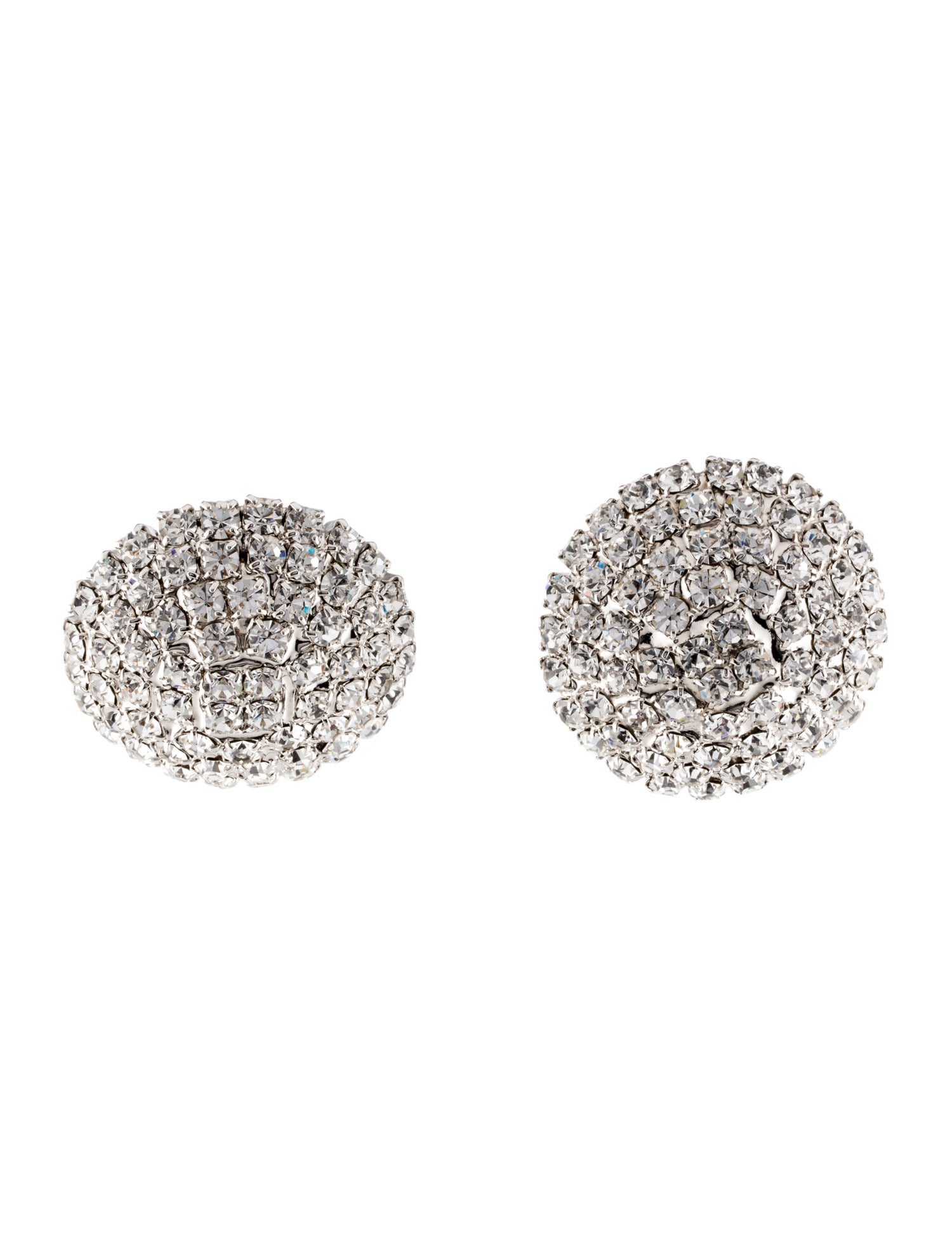 Alessandra Rich Crystal Encrusted Dome Earclip Earrings