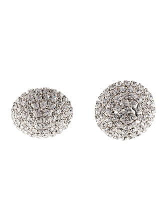 Alessandra Rich Crystal Encrusted Dome Earclip Earrings