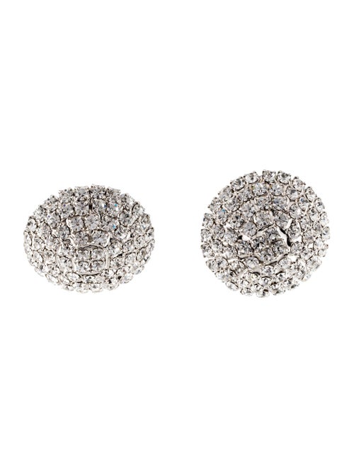 Alessandra Rich Crystal Encrusted Dome Earclip Earrings