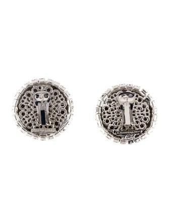 Alessandra Rich Crystal Encrusted Dome Earclip Earrings