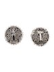 Alessandra Rich Crystal Encrusted Dome Earclip Earrings
