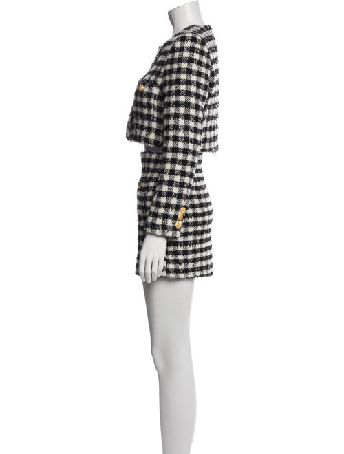 Alessandra Rich Plaid Print Skirt Suit