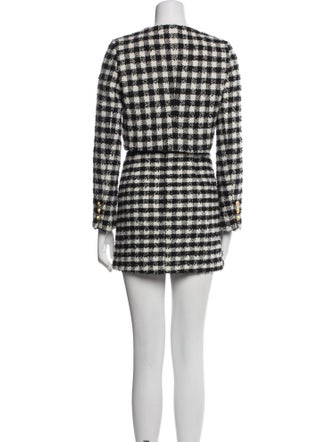 Alessandra Rich Plaid Print Skirt Suit