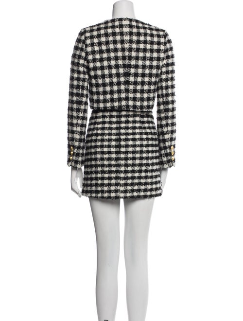 Alessandra Rich Plaid Print Skirt Suit