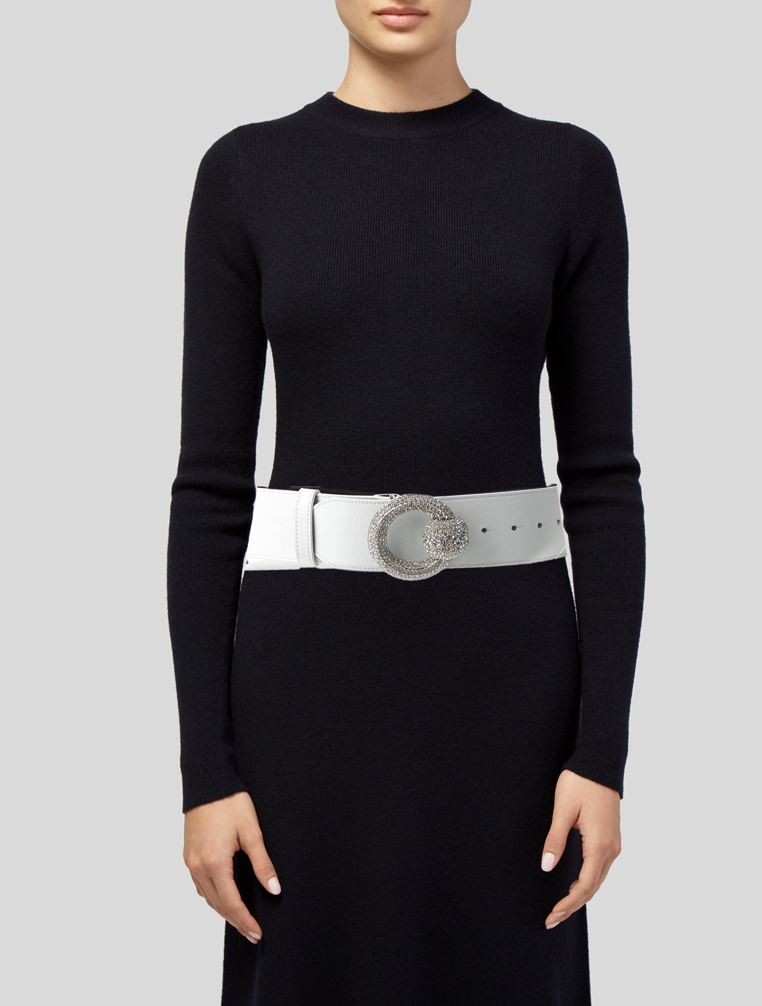 Alessandra Rich Wide Leather Waist Belt