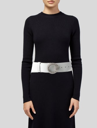 Alessandra Rich Wide Leather Waist Belt