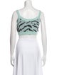 Alessandra Rich Graphic Print Scoop Neck Crop Top