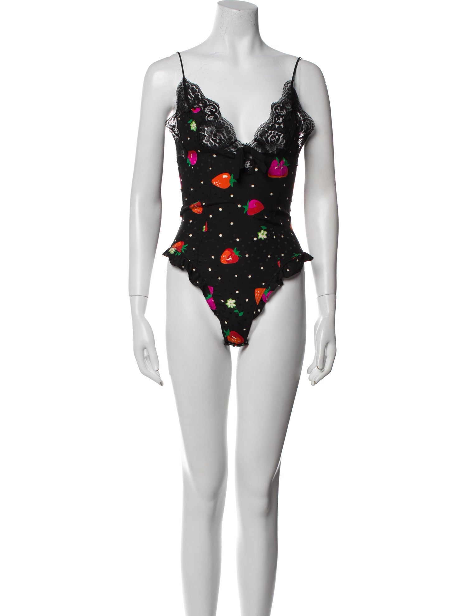 Alessandra Rich Silk Printed Bodysuit w/ Tags