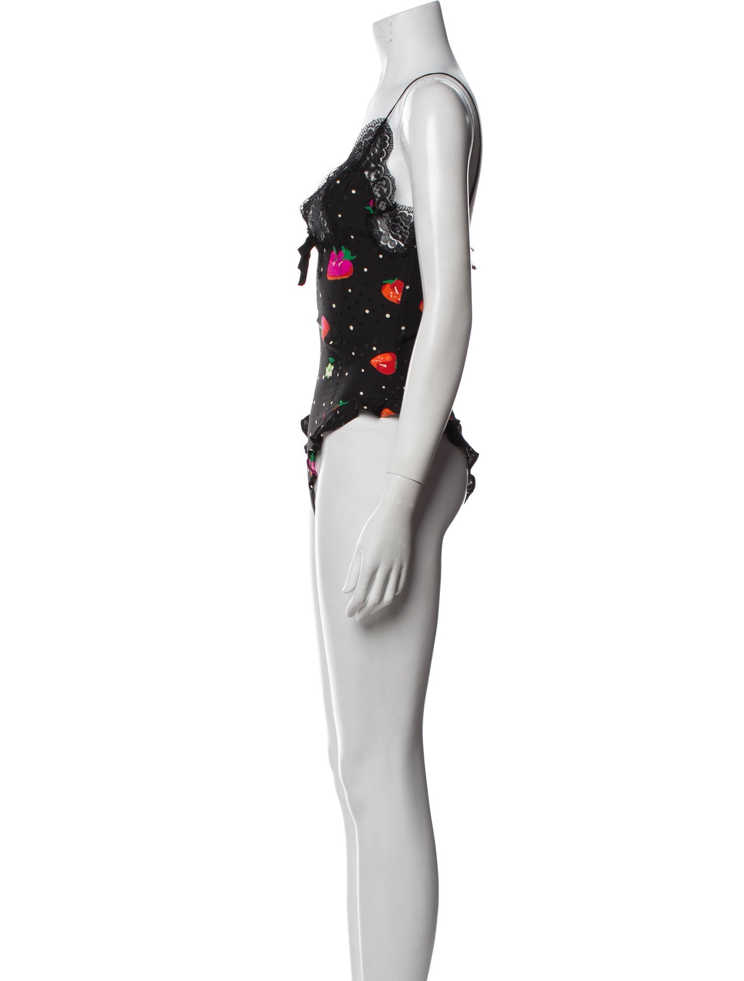 Alessandra Rich Silk Printed Bodysuit w/ Tags