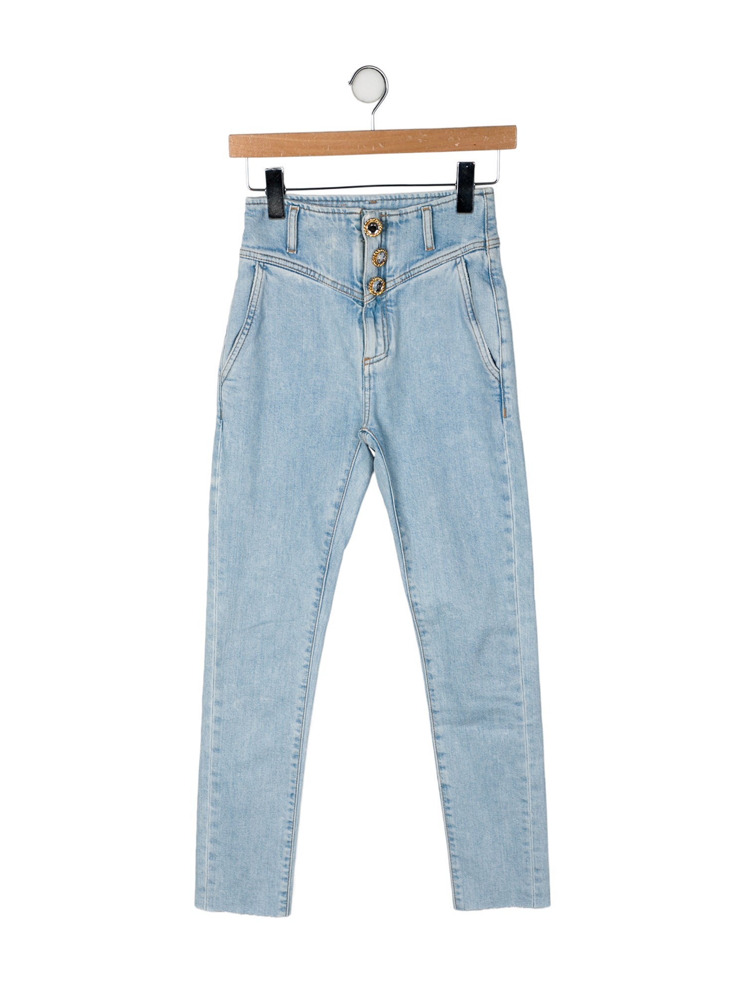 Alessandra Rich High-Rise Skinny Leg Jeans