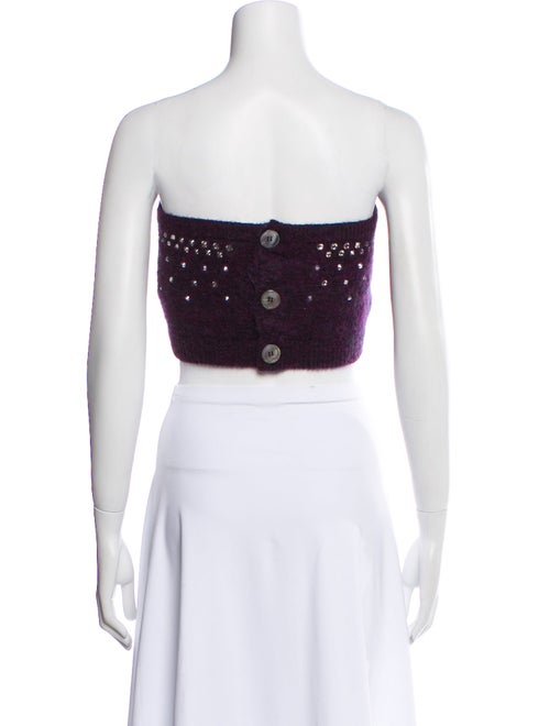 Alessandra Rich Mohair Strapless Crop Top