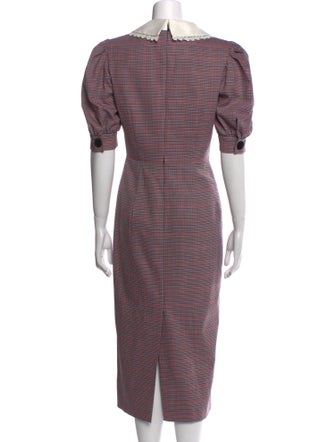 Alessandra Rich Virgin Wool Long Dress