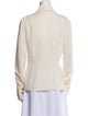 Alessandra Rich Silk Long Sleeve Button-Up Top
