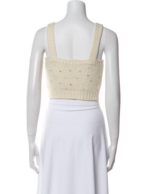 Alessandra Rich Alpaca Square Neckline Crop Top