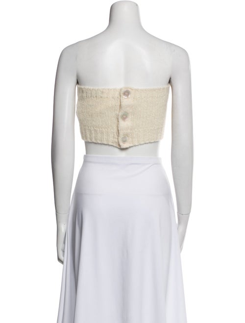 Alessandra Rich Alpaca Floral Print Crop Top