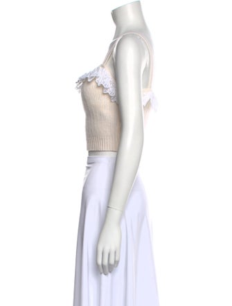 Alessandra Rich Wool Square Neckline Crop Top