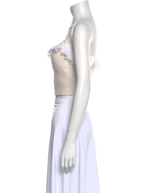 Alessandra Rich Wool Square Neckline Crop Top