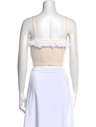 Alessandra Rich Wool Square Neckline Crop Top