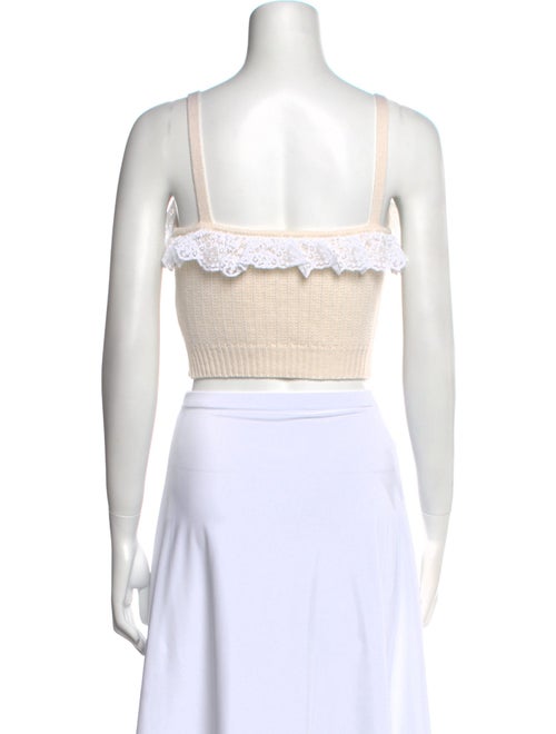 Alessandra Rich Wool Square Neckline Crop Top